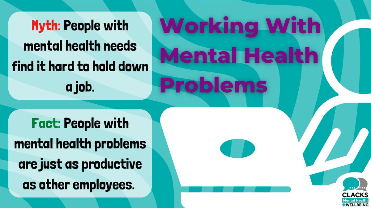 Mental health problems may not make you a less productive employee. If you're worried about how mental health issues might impact your future - such as work - have a look on Kooth, someone else could or may have already shared their story online. #MythBustingMarch #MHWBClacks