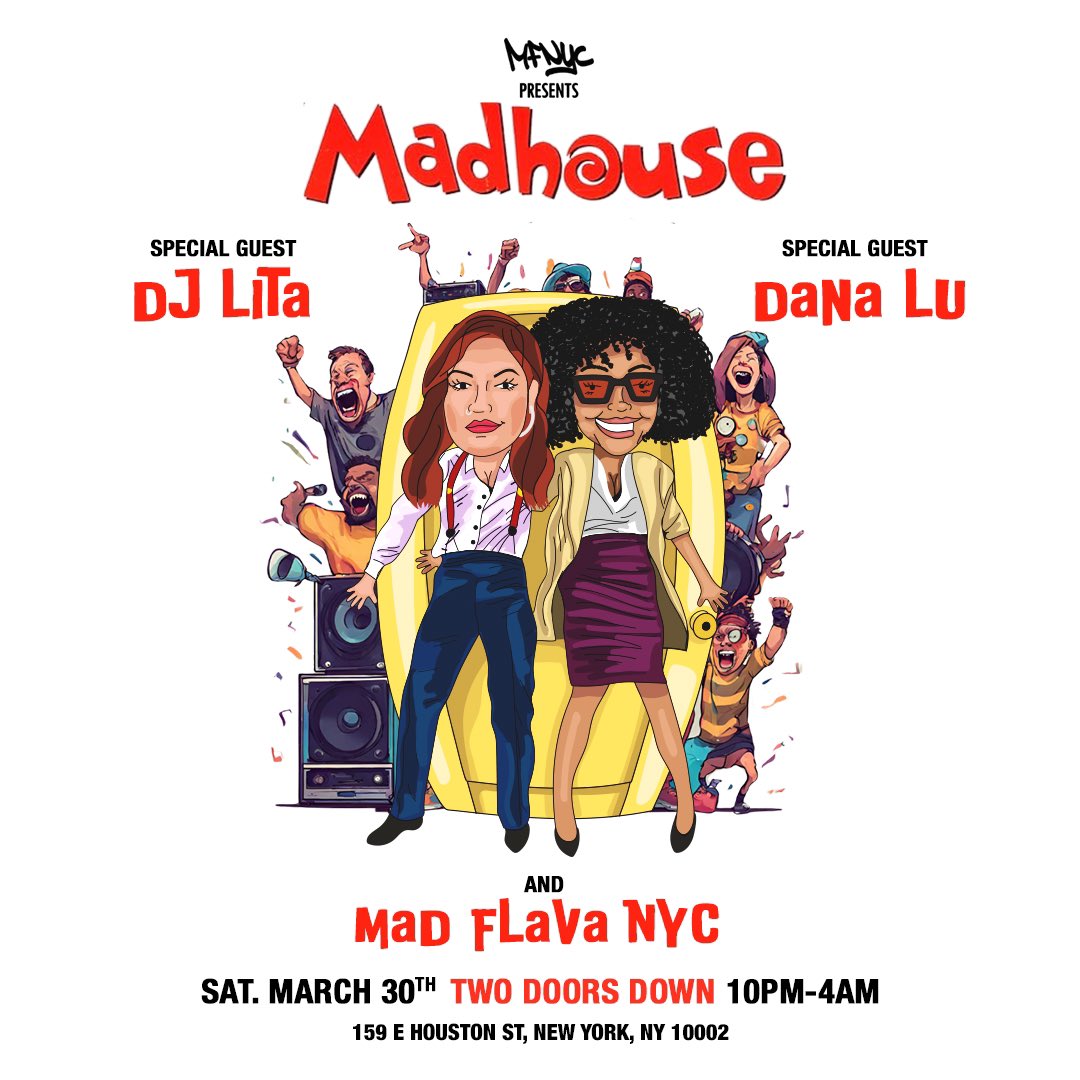 Mad Flava NYC presents: Mad House - SAT March 30th w. @DJDanaLu + @liiitaaa__ & I couldn’t be happier 😭💗 As usual - FREE TO DANCE ALL NITE • just rsvp posh.vip/e/mad-flava-ny…