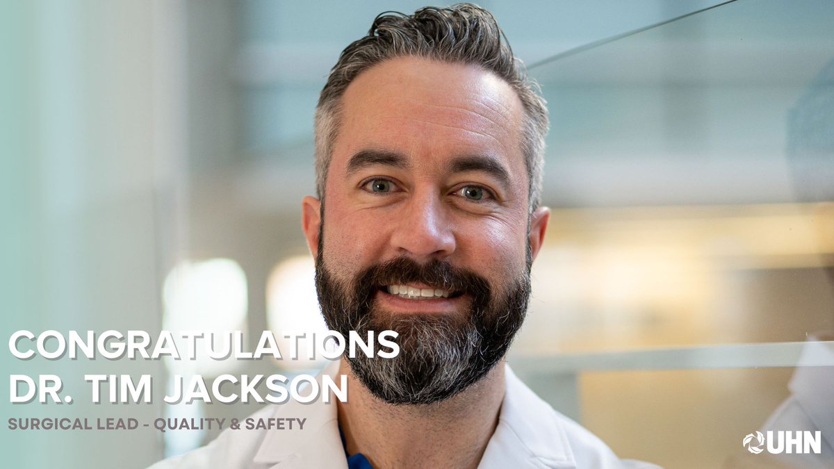 Excited for Dr. Tim Jackson to lead surgical quality initiatives @UHN! His expertise and dedication will ensure the highest standards of surgical care and patient safety. Congratulations, Dr. Jackson!