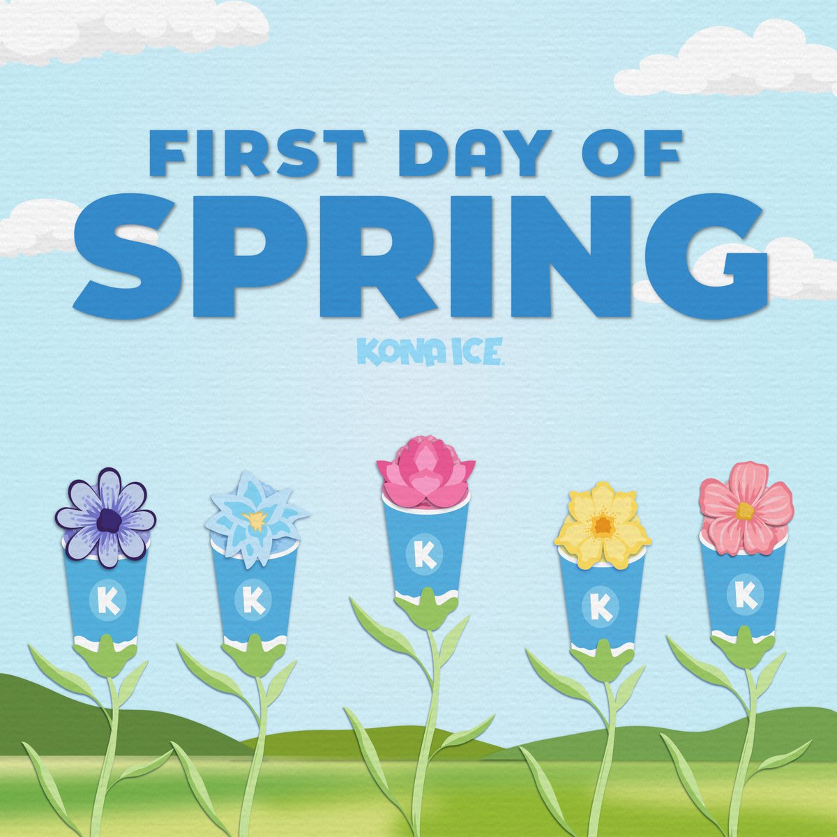 Happy First Day of Spring from Kona Ice! We can't wait to serve you this spring for all your event needs. Book us and 'spring' into great fun and delicious shaved ice. 🌸🍧