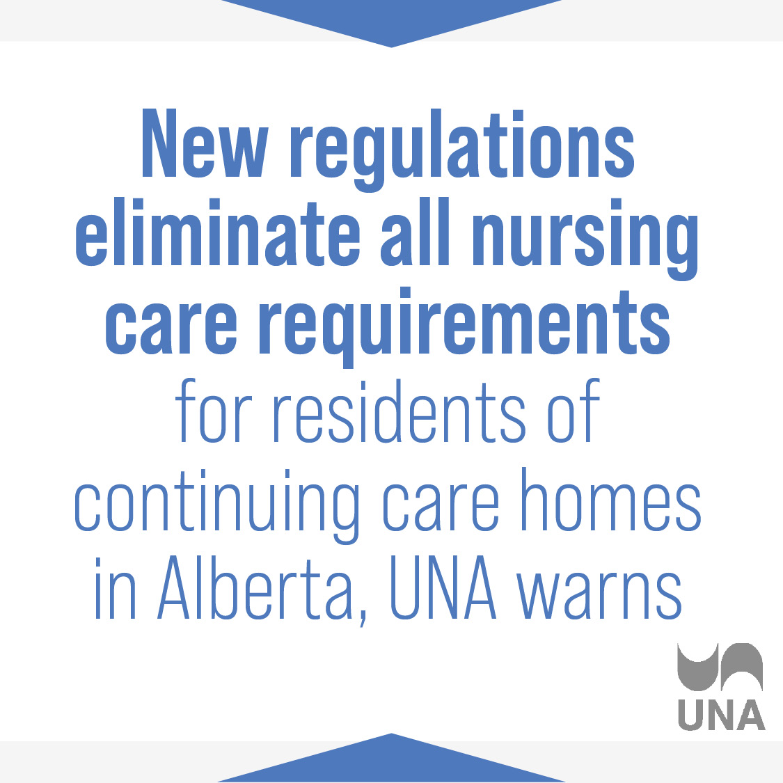 New provincial continuing-care regulations set to come into effect on April 1 will result in there being no legal requirement to provide nursing care for residents living in Alberta continuing care facilities. Read UNA's statement: una.ca/1512/new-regul… #NeedNursesAB #ableg
