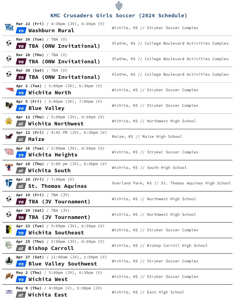 GAME WEEK!! We kickoff of the 2024 girls soccer season with a home match against Washburn Rural. Looking forward to a great year with this group! <a href="/kmcathletics/">KMC Athletics</a> <a href="/KMCTHEMES/">KMC Spirit Leaders Union</a>
