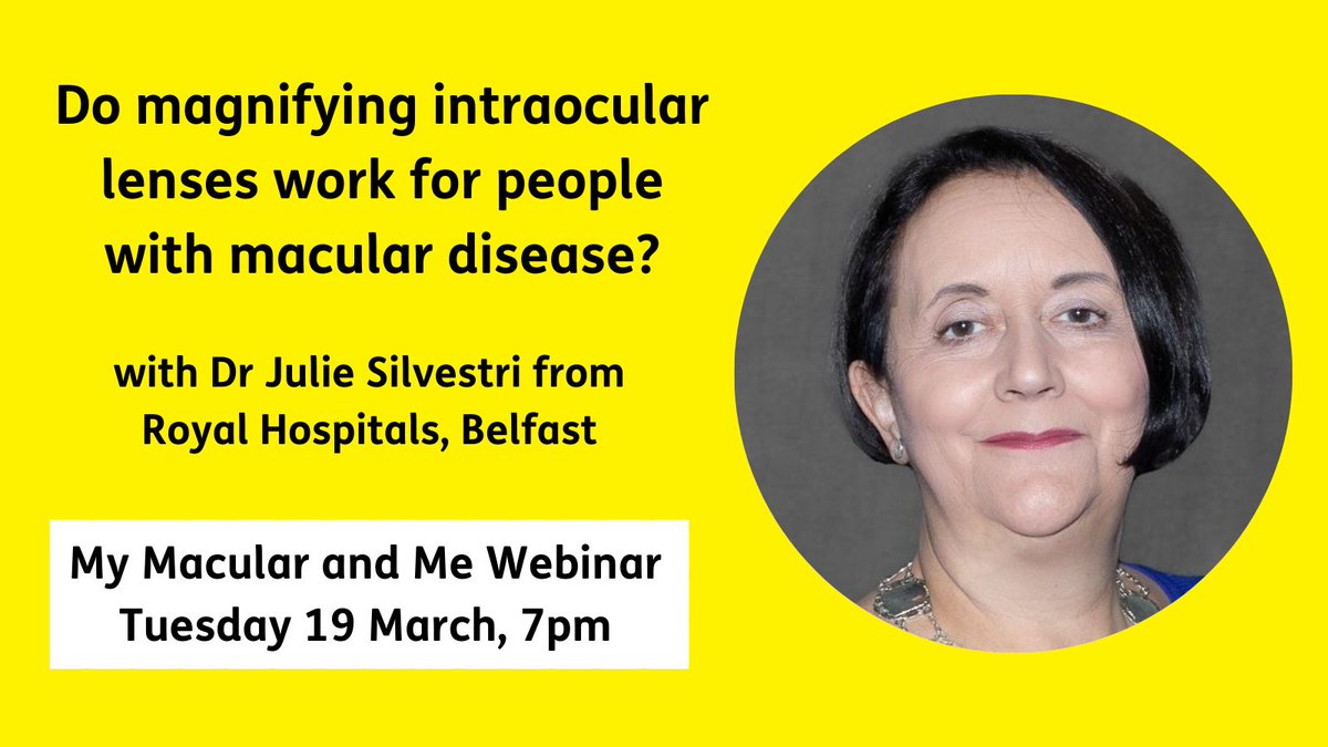Do magnifying intraocular lenses work for people with macular disease? Dr Julie Silvestri joins us at 7pm tonight to discuss the first clinical trial being undertaken by her team, investigating the effectiveness of these lenses. Register for the event bit.ly/49hh1wt
