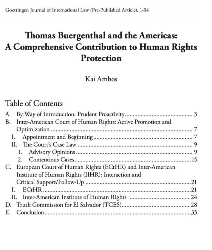 📚 Dive into the Legacy of Thomas Buergenthal in Human Rights! 🌎 Check out our latest pre-published article by Kai Ambos: 'Thomas Buergenthal and the Americas: A Comprehensive Contribution to Human Rights Protection.' Download through open access at ➡️gojil.eu