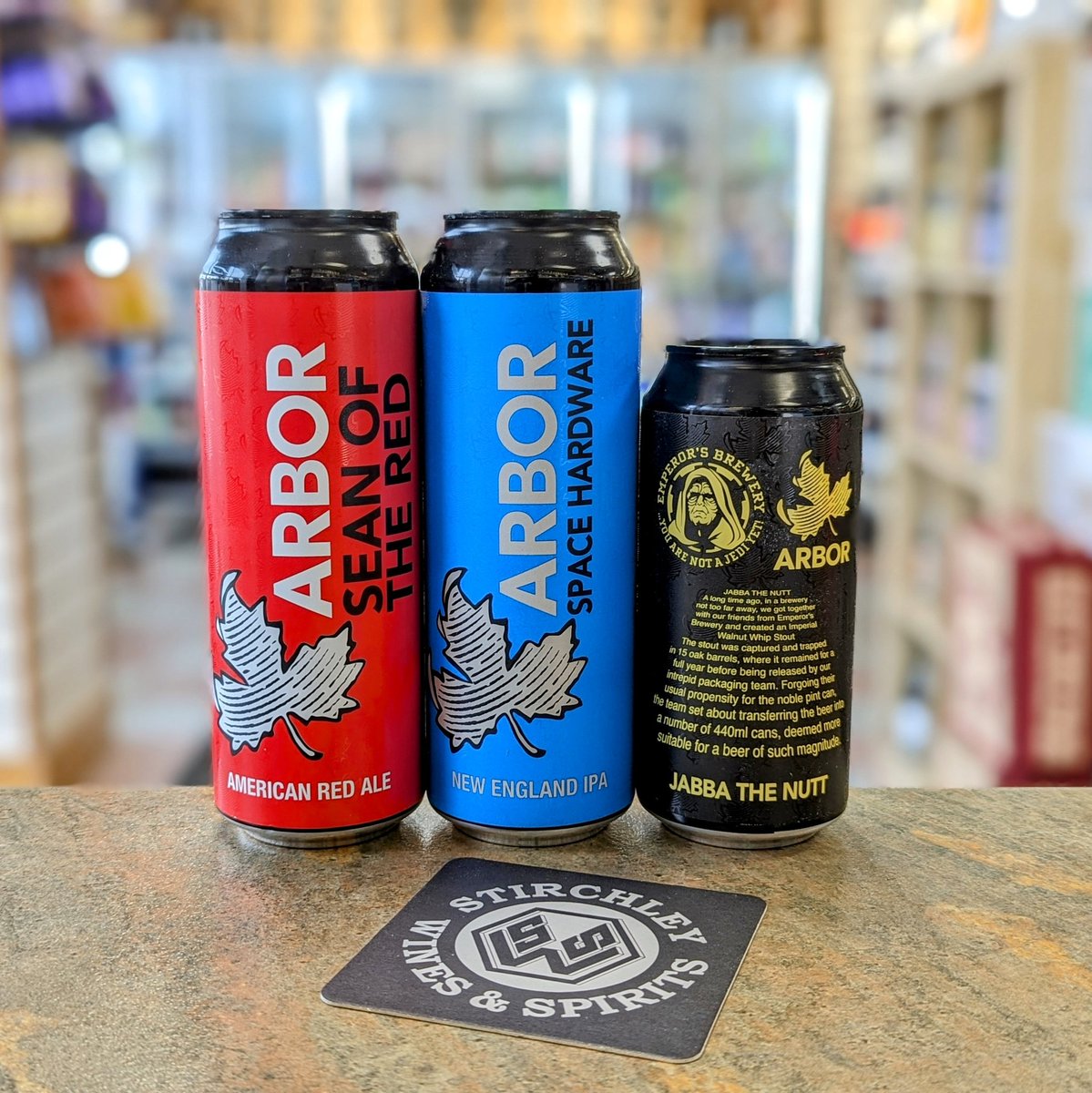 A few new additions to our range of beers from Bristol based @arborales... 🍺 Sean of the Red 5.1% American Red Ale 🍺 Space Hardware 6.6% New England IPA 🍺 Jabba the Nutt 10% Walnut Whip Imperial Stout /w @EmperorsBrewery #VivaStirchley #VivaBrum #ShopIndependent