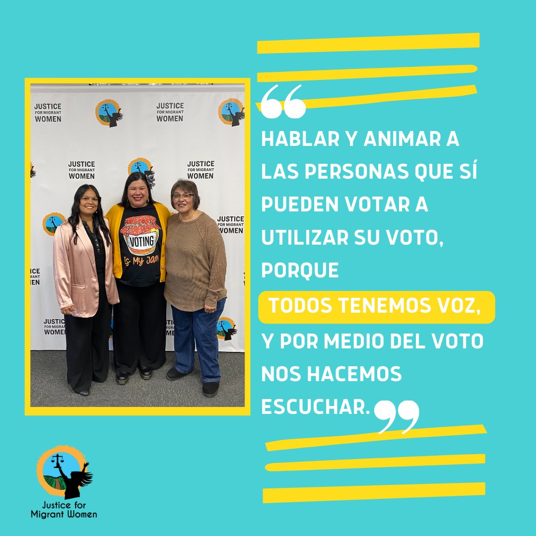'Your voice matters. Every vote counts & every voice deserves to be heard. Exercising our right to vote is crucial for shaping the future we want to see. It's how we hold leaders accountable &ensure our values & concerns are represented #RuralWomenLead #Mujerxsrising #GOTV #Vote'
