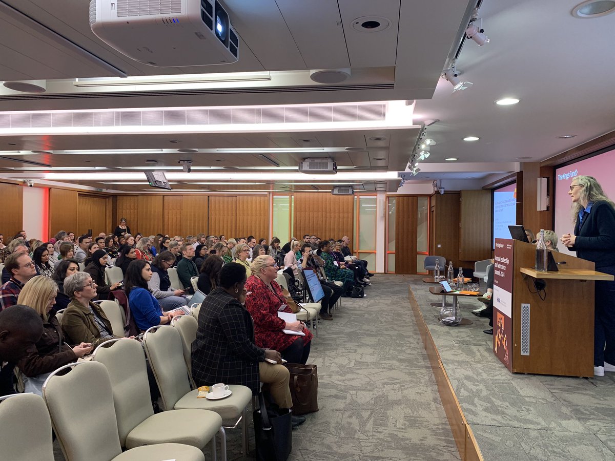 Kicking off our final session hearing about why compassionate leadership is transforming culture in sport and business with @thecathbishop  and a fantastic panel @TheKingsFund #kflead