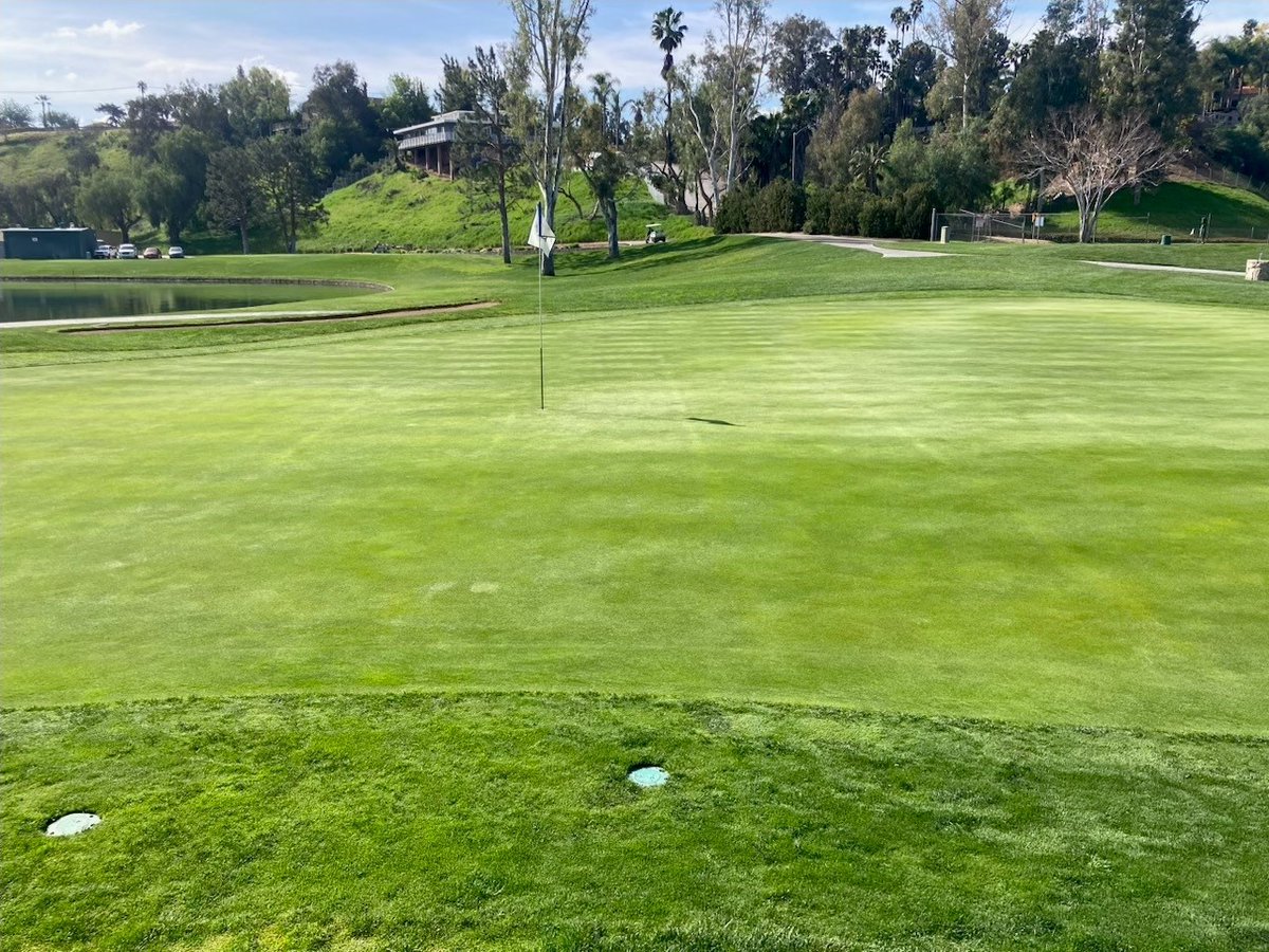 XGD_Systems's tweet photo. We've been #californiadreaming lately with these grown in pics from #victoriaclub in CA. We completed greens drainage here in 2020 and you can still see the light 'Lines of Defense'. Scroll to the last slide for the article from #turfnet's July 2007 magazine. https://t.co/hJGCkwOZjT