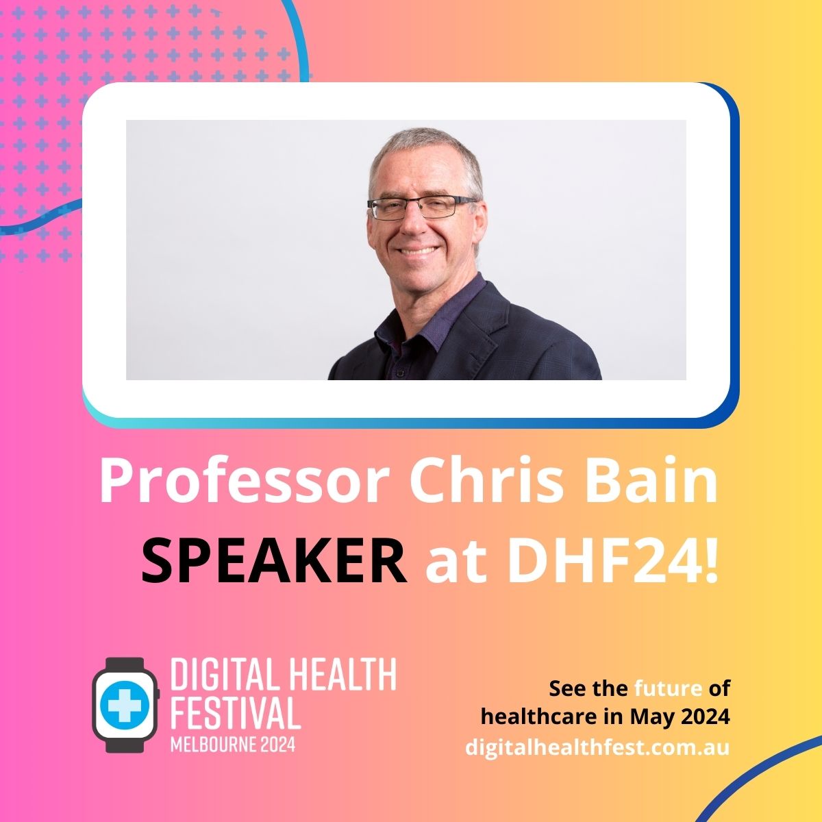 We're excited to have our #DigitalHealth Lead Prof Chris Bain lined up as a speaker for #DHF24 - Australia’s most important health technology event!

Running from 7-8 May, discover what's in store and get your tickets! digitalhealthfest.com.au
@monashdigital