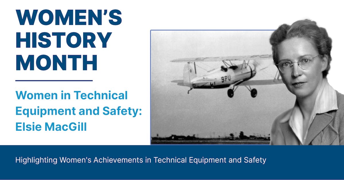 This Women’s History Month we’re highlighting women in technical equipment & safety. Elsie MacGill was the first woman to receive an electrical engineering degree in Canada & the first female aircraft designer in the world. She supervised the production of fighter planes in WWII.