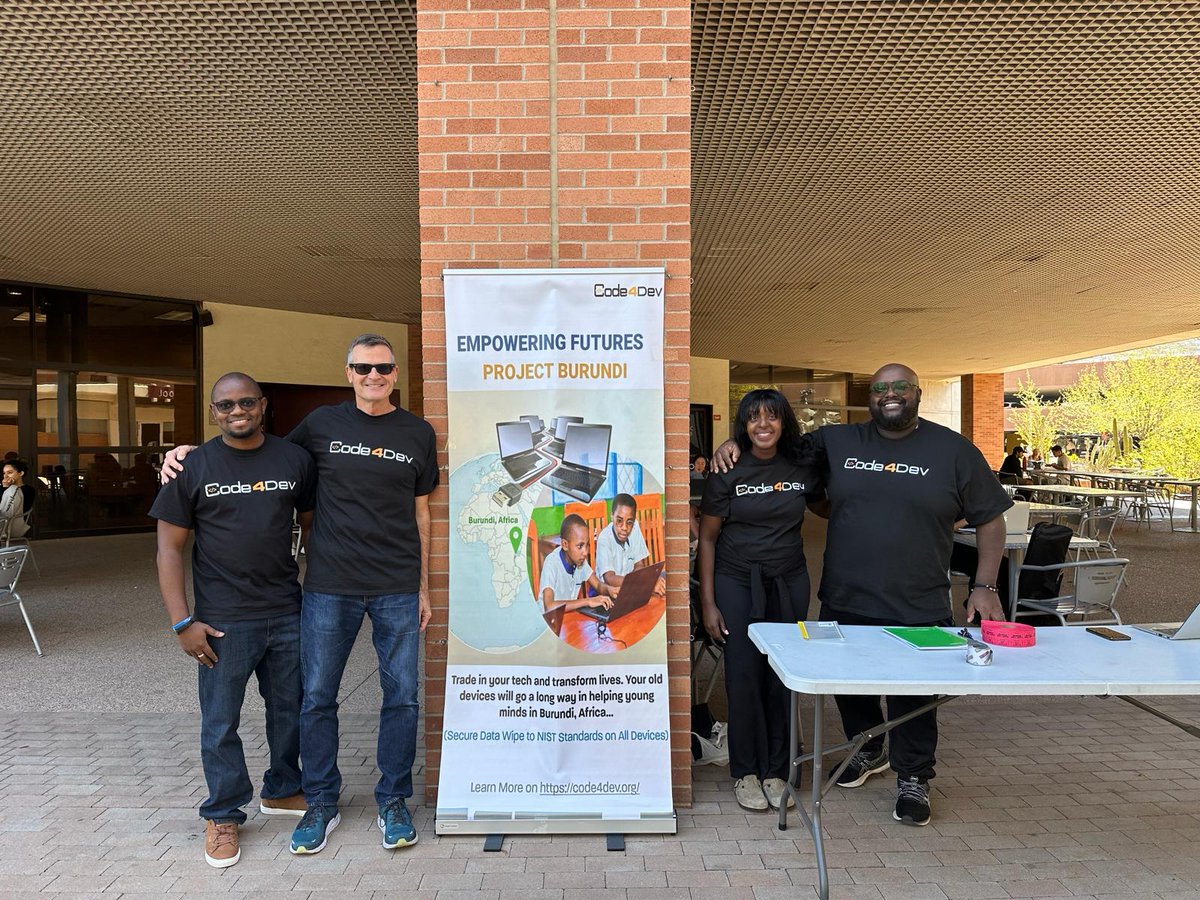 Code4DevOrg's tweet image. 🎉 Exciting News! 🎉
#Code4Dev #Foundation is thrilled to announce our very first Arizona State University @asu Laptop Drive! 🖥️ Join us as we collect laptops to empower students and bridge the digital divide in Burundi.
#USA #Burundi
@US_Emb_Burundi @BurundiEmbUSA @MAEBurundi