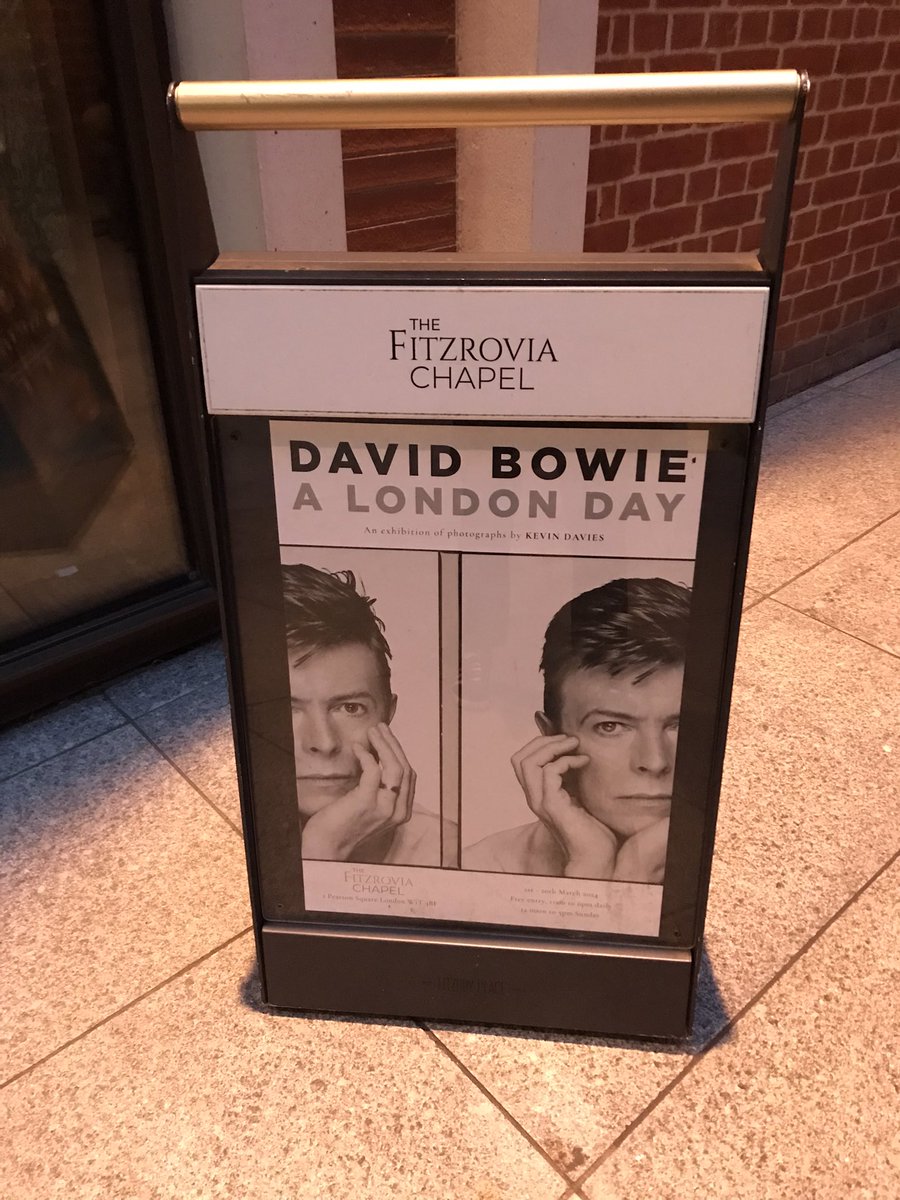 CoTishtash's tweet photo. ❤️ the exhibition of unseen photographs of #davidbowie by Kevin Davies with @dmfarebrotherre @Fitzroviachapel V happy memories for us as we were married at the Chapel. https://t.co/fUSuf1wKlC