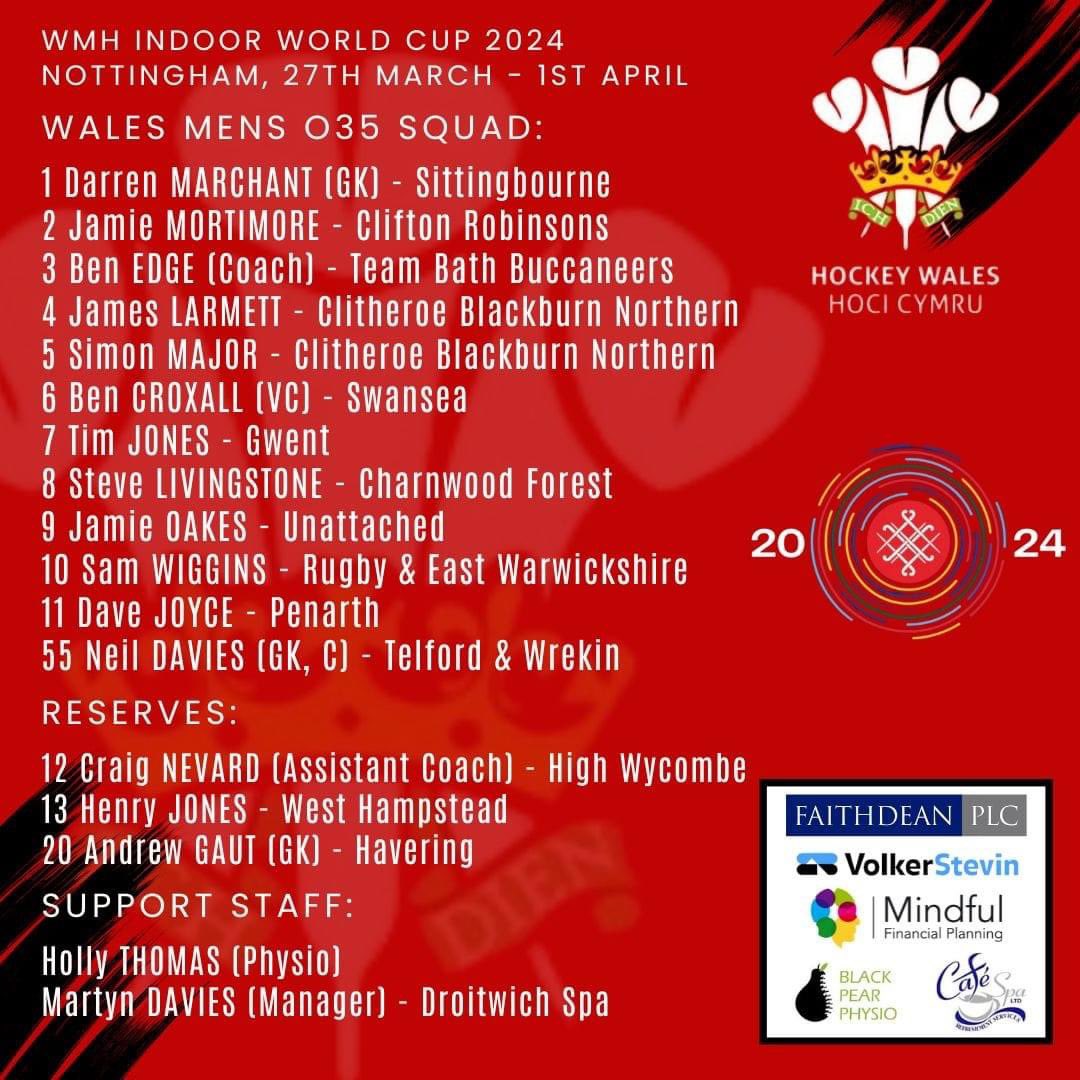 JamesOakes26's tweet photo. Delighted to be making my @HockeyWales Masters debut next week at the Indoor World Cup 🏆

#PlayingForTheDragon https://t.co/YPlev5YtSZ