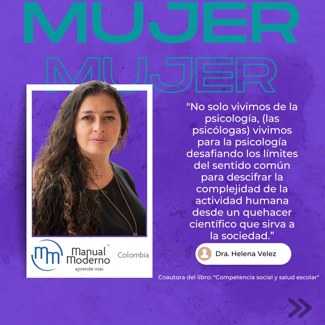 manualmodernoco's tweet image. En MMCOL reconocemos la invaluable labor de las mujeres que han dedicado su talento a las áreas de la salud y la psicología. Sus voces, plasmadas en libros y artículos, nos brindan conocimiento, apoyo y nuevas perspectivas para comprender el bienestar físico y mental.