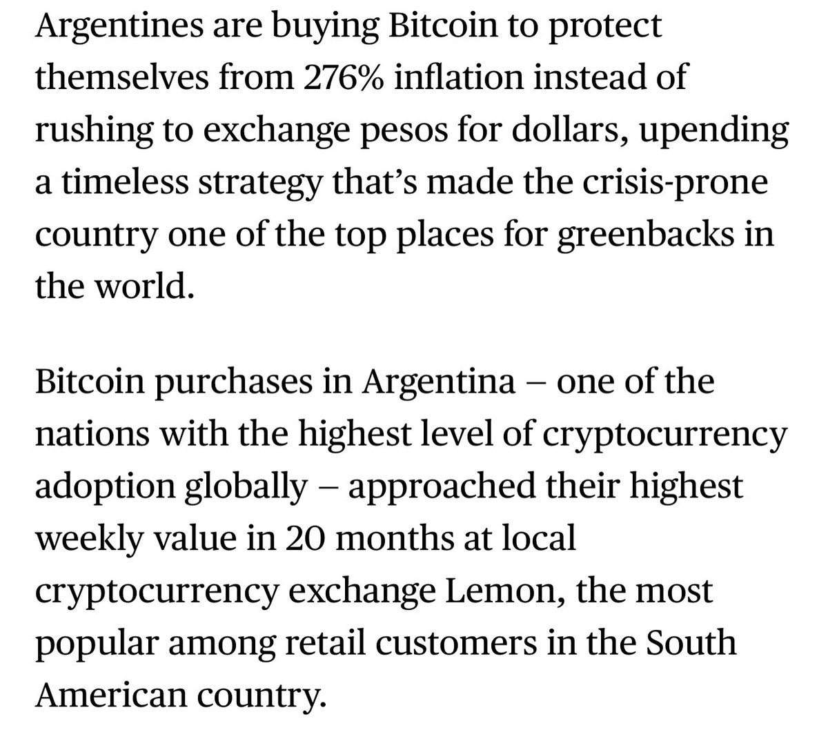 Shoutout to Argentinian Bitcoiners https://t.co/888PR0AqVr