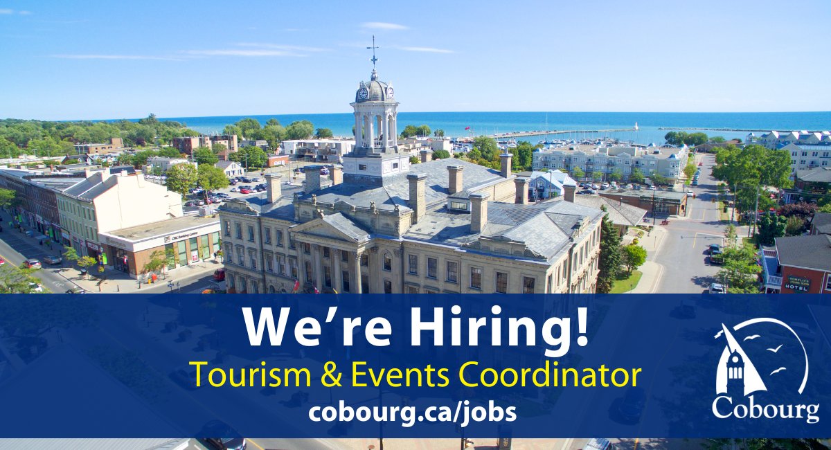 HUMAN RESOURCES: The Town of Cobourg is seeking a full-time Tourism & Events Coordinator in the Community Services Division. 👉 Learn more at Cobourg.ca/jobs 📅 Apply by Friday, March 22, 2024 at 4 p.m. #jobs #hiring #careers