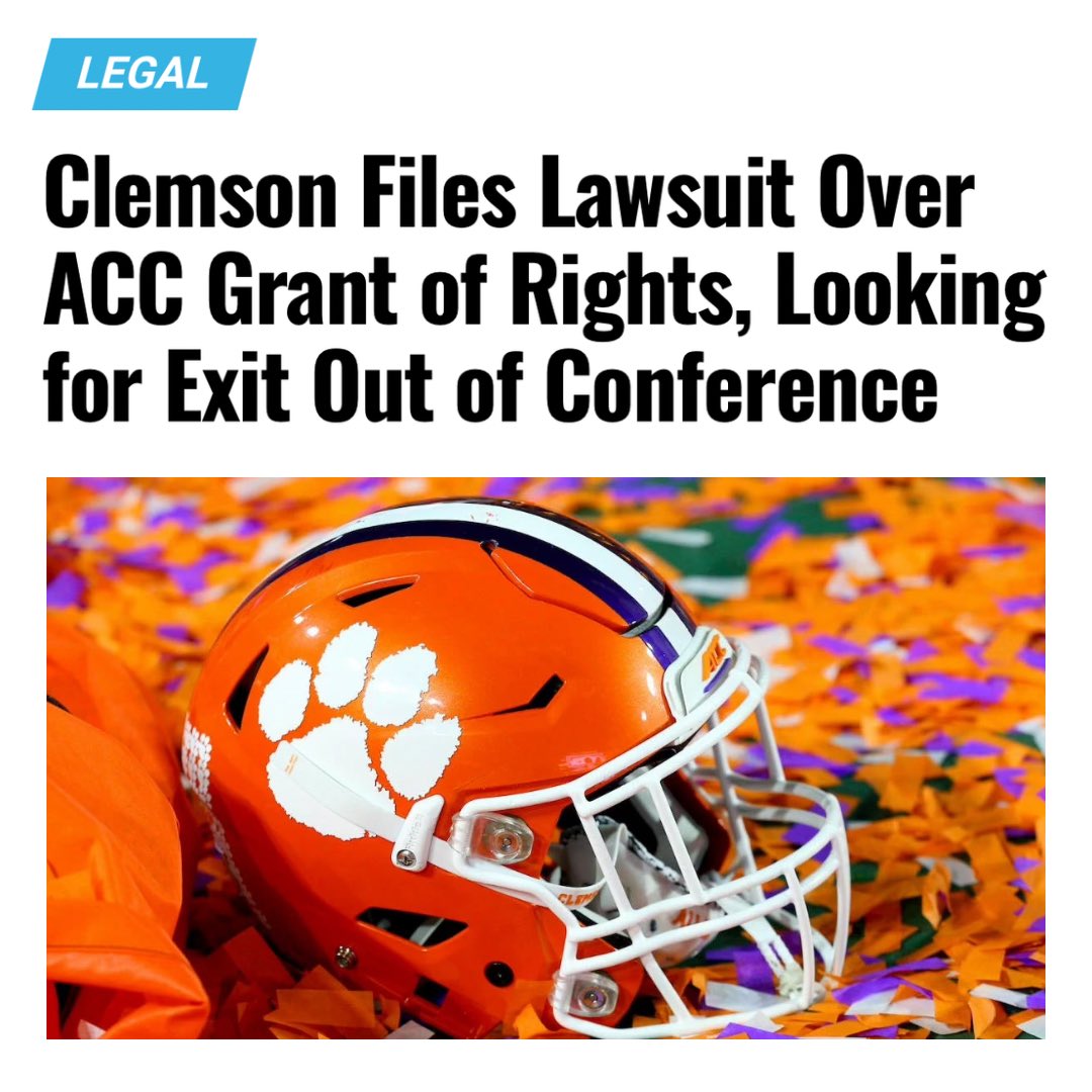Next in line! The Clemson Tigers challenge the Atlantic Coast Conference in court over game media rights and hefty conference exit fees, following suit with the Florida State Seminoles. #lifewalletsports