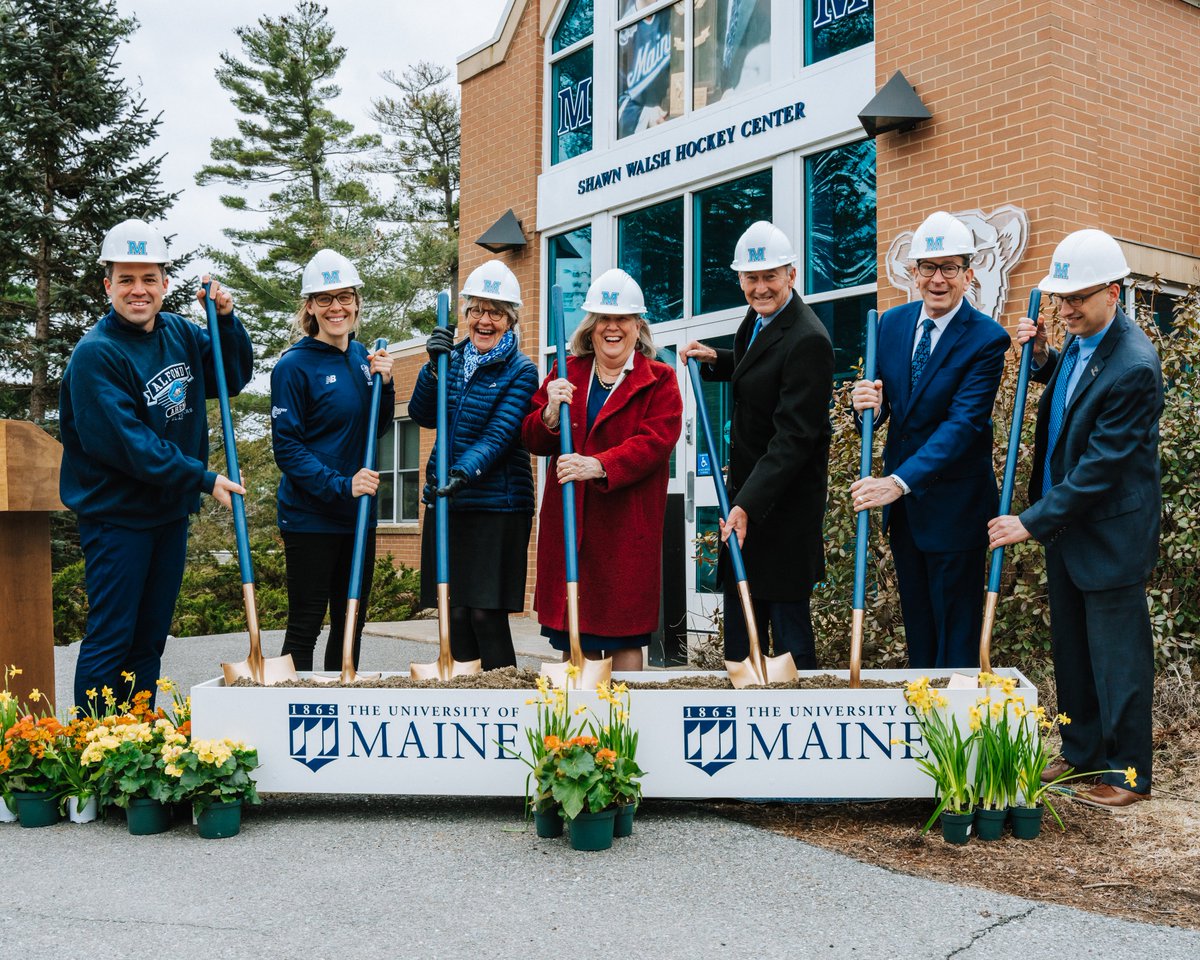 It has begun! Today, UMaine and Maine Athletics officially broke ground on the Alfond Arena & Shawn Walsh Hockey Center renovation project! Details: tinyurl.com/28f822jz #BlackBearNation | @MaineIceHockey | @MaineWHockey