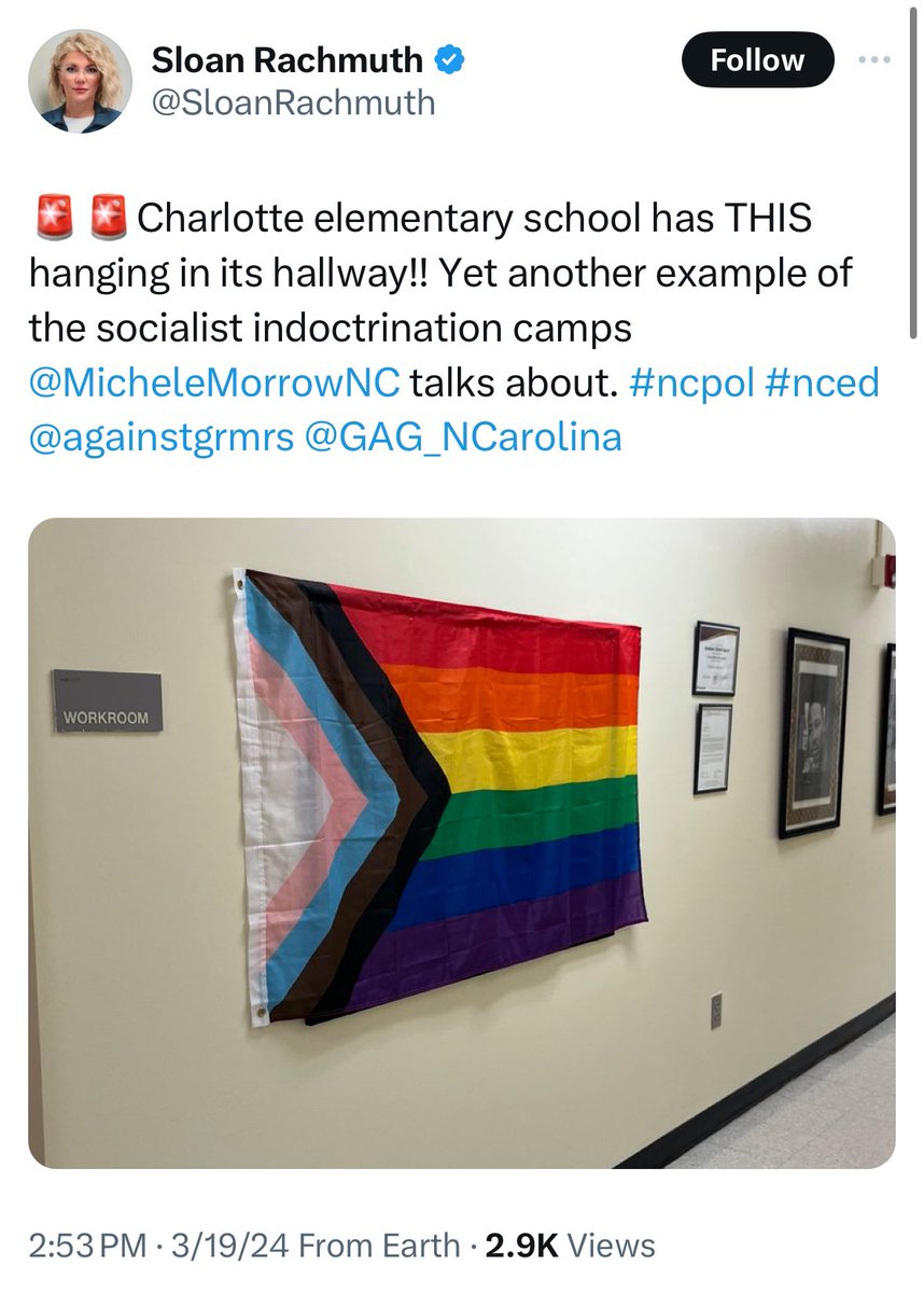 ydnc's tweet photo. Spokesperson for @MicheleMorrowNC putting a target on the backs of CMS teachers and students.

Our state’s next superintendent should prioritize making our schools safe and welcoming places for all people — not further putting them in harm’s way. #ncpol https://t.co/TTe4OUQhhS
