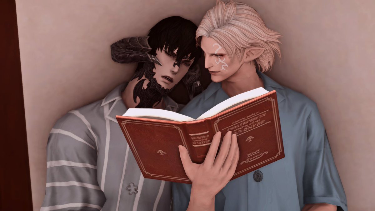 escaffier's tweet photo. Day 7: Good Nights

Lucien and Scepion likes end the day with hot bath. Also, they often read together before sleep, but Scepio always falls asleep first. As you can see, Lucien likes lock Scepio in the arms 🤭

#wolshipweek https://t.co/AZkrvSF0l0