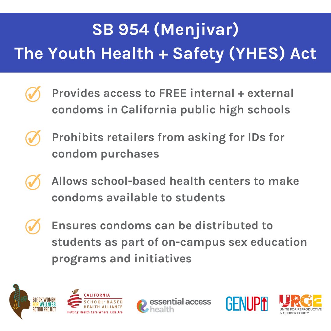 According to a @TeenSourceOrg survey, 68% of teen respondents in CA said that they don’t have access to condoms and 98% agreed that teens would use condoms if they were more accessible. Senate Ed Cmte - Listen to young people + expand condom access in schools! Vote YES on #SB954