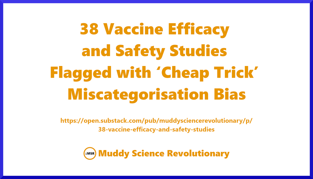 38 Vaccine Efficacy and Safety Studies Flagged with ‘Cheap Trick’ Miscategorisation Bias March 19, 2024 (MSR) A preprint study published on March 16, 2024 by Martin Neil @MartinNeil9, Norman Fenton @profnfenton, and Scott McLachlan #ScottMcLachlan has exposed alarming flaws in