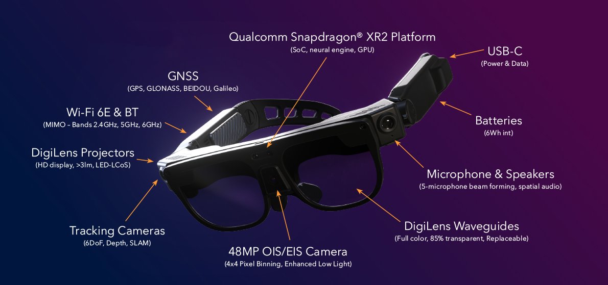 #ARGO #smartglasses with camera, from #DigiLens digilens.com/argo/ by @DigiLensInc; camera in bridge above nose; runs Android 12 so may be able to run The vOICe for Android seeingwithsound.com/android-glasse…