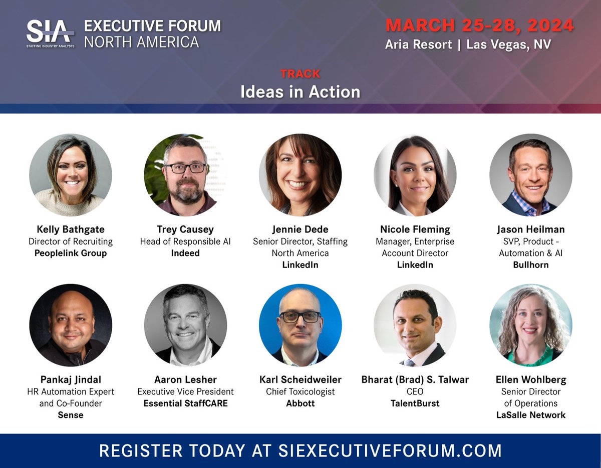 Looking for ways to make your #staffing firm run more efficiently? Want to stay on the cutting-edge of #tech for your business? Explore new approaches and solutions at #ExecForum by attending Ideas in Action sessions. Don't miss this #leadershipevent > siexecutiveforum.com