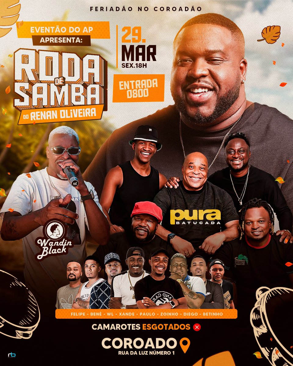 ANOTA AÍ NA SUA AGENDA 📝
SEXTA AGORA 22/03 
PAGOFUNK NA PRAÇA DO AP 🤩🔥
ENTRADA 0800 O DIA TODO ✅

SEXTA QUE VEM 29/03
FERIADÃO  🥳
RODA DE SAMBA DO RENAN OLIVEIRA + WANDIN BLACK, PURA BATUCADA E OS MELHORES DJS DA FAVELA 🤩🔥
ENTRADA 0800 O DIA TODO✅

COMPARTILHEM 🥳🔥