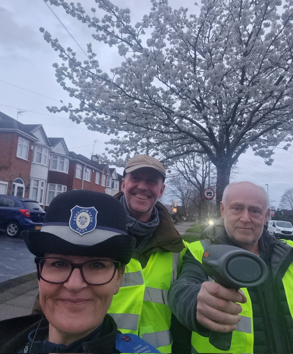 Sheldon Community Speedwatch team has conducted 3 events this month at the following locations,Herondale rd/Horrell rd +Cranes Park rd. A total of 549 🚙 checked 29 📨 sent out to those recorded over 30mph limit. Thanks to all the team for your continued support 👍