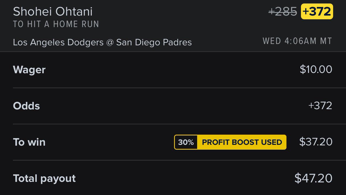 jokicEV's tweet photo. FD MLB Seoul 30% Boost

I’m back!!!
Gotta ride with the goat Ohtani in Seoul
 
Fair:+302
EV:17.5%
Bet size recommended:1.2u https://t.co/B2vjM5irEF