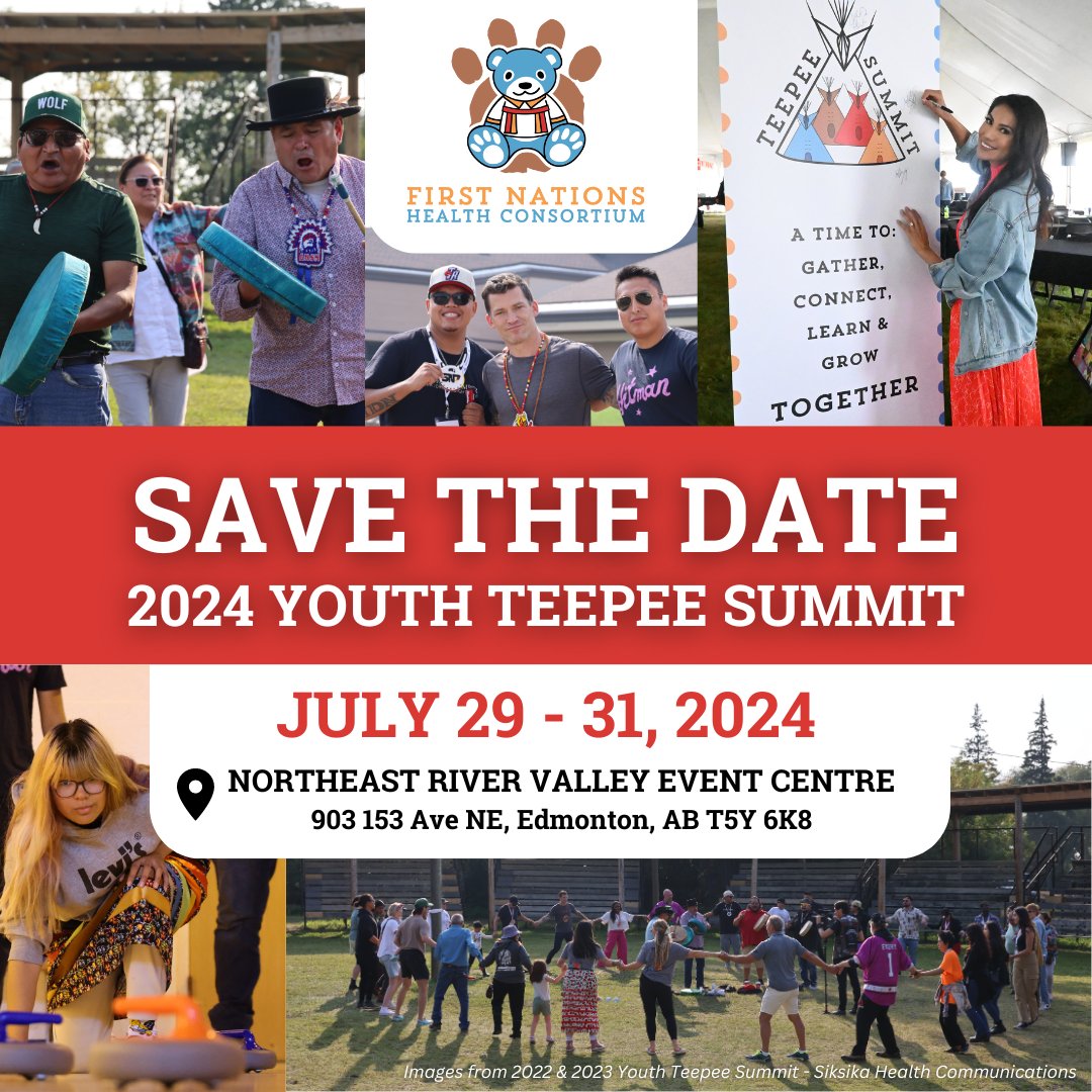 The First Nations Health Consortium is excited to announce that we will be holding our 3rd Annual Youth Teepee Summit to empower our youth to make change! 🫶🏾 We will be sharing more details on our website and social media so stay tuned! 👀 abfnhc.com/tee-pee-summit/
