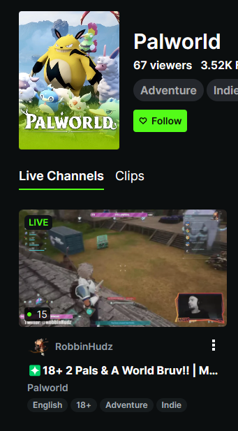 RobbinHudz's tweet photo. Number 1 #Palworld streamer...
let's gooooo https://t.co/XoJ1FejZT5