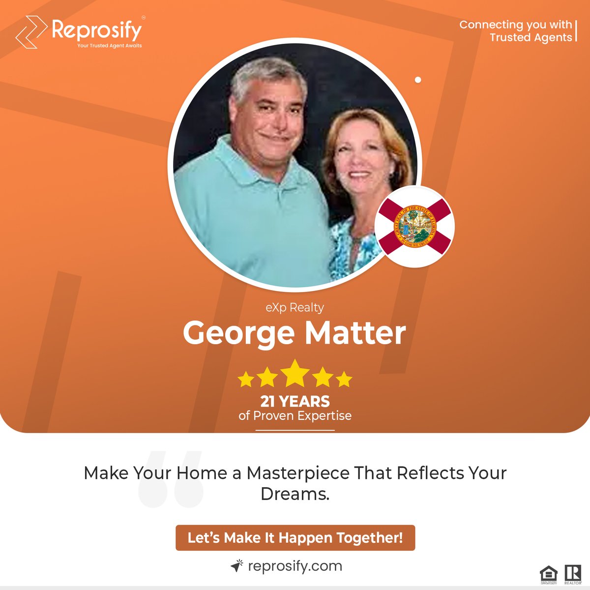 Embrace the extraordinary in Florida with George Matter - connect for a home that's as unique as you!

#Reprosify #AgentsReprosify #eXpRealty #Georgematter #realestate #realtor #Broker #realtorlife #realestatemarketing #realestateleads #Floridarealestate #Stuartrealestate