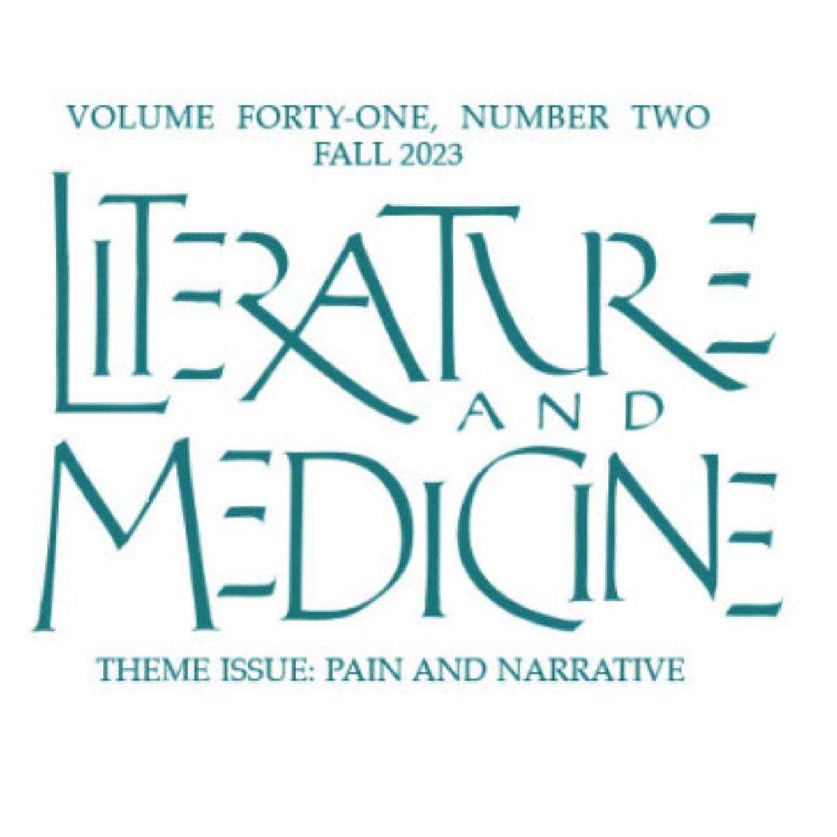 Sara Wasson (@sarawasson_1) on Twitter photo Excited to share publication of a theme issue of <a href="/literature_med/">Literature and Medicine</a> on Pain and Narrative.
muse.jhu.edu/issue/52188
Amazing work from <a href="/kacheston/">Katharine Cheston</a> <a href="/drmarvac/">Maria Vaccarella</a> <a href="/salmarx11/">Sal Marx</a> , Daniel Direkoglu, Ann Jurecic, Megan Crowley-Matoka Susannah Mintz, Javier Moscoso, Wade Paul + Anne Whitehead Excited to share publication of a theme issue of <a href="/literature_med/">Literature and Medicine</a> on Pain and Narrative.
muse.jhu.edu/issue/52188
Amazing work from <a href="/kacheston/">Katharine Cheston</a> <a href="/drmarvac/">Maria Vaccarella</a> <a href="/salmarx11/">Sal Marx</a> , Daniel Direkoglu, Ann Jurecic, Megan Crowley-Matoka Susannah Mintz, Javier Moscoso, Wade Paul + Anne Whitehead