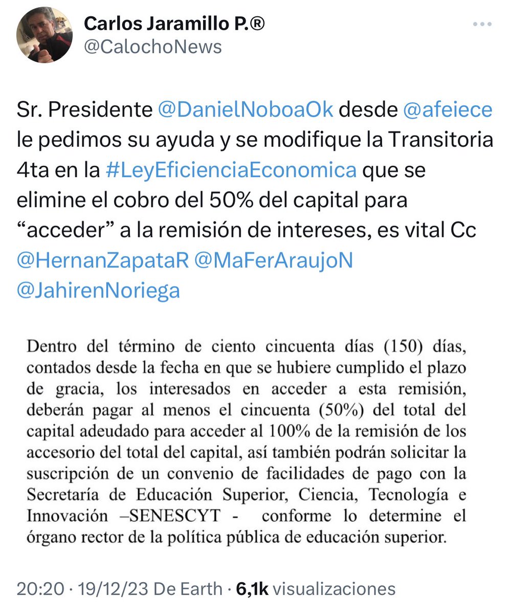 CalochoNews's tweet photo. Est. Asambleista @ValenCenteno desde @afeiece advertimos que el pago del 50% era algo imposible de cumplir, le pedimos se mantenga la reforma aprobada en primer debate de Ley Eco. Urgente para Potenciar el Turismo y que el pago baje al 10% Cc @JahirenNoriega @teleamazonasec https://t.co/LrL47oFyAS
