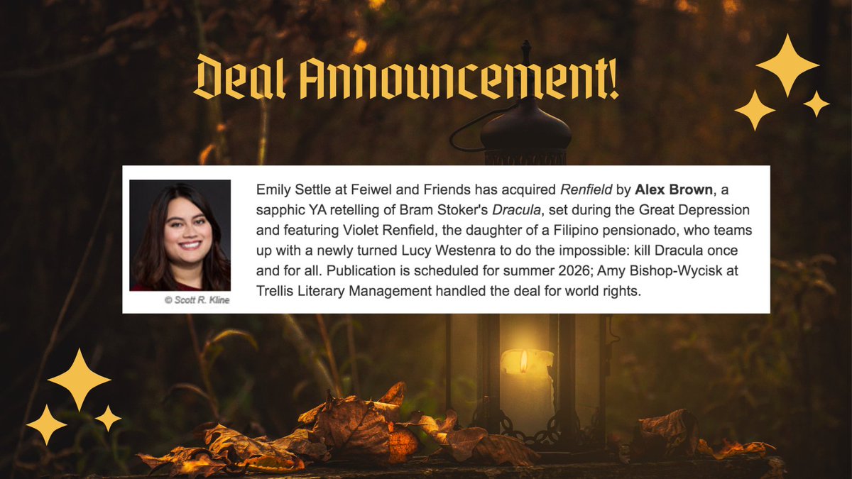 Super excited to share that I'm doing a DRACULA retelling for the Remixed Classics series at @FeiwelFriends! Thank you to @abwycisk and Emily + the F&F team for your support! 💜 Very excited to bring Violet, Lucy, and Great Depression-era San Francisco to you in 2026!