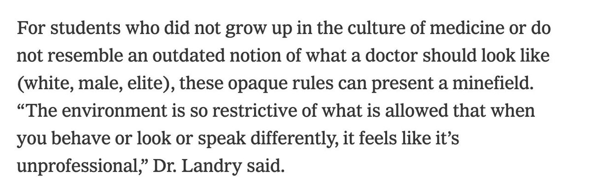 NYT Article by @rachelegross deciphering the modern origin of term 'medical professionalism'. She interviewed MANY people for article, including ACGME higher-ups and current students and residents. Proud to be Dr. Powell's mentee and also to be quoted. nytimes.com/2024/03/19/hea…