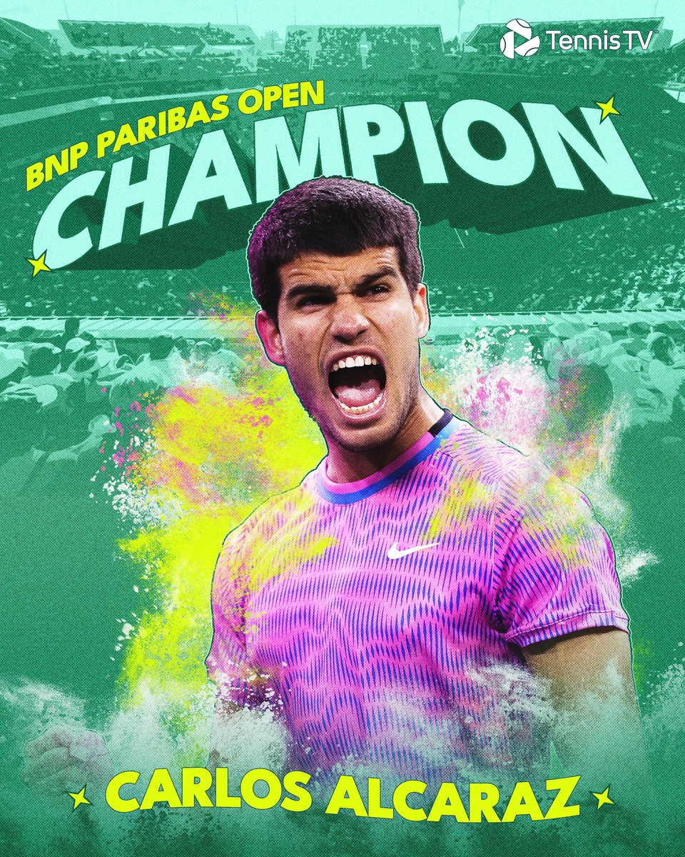 Champion @carlosalcaraz 🏆 Great to get the first of the Masters 1000 graphics out there, created with the guys at @WeAreEndProduct for @TennisTV 🤝🎨 #smsports