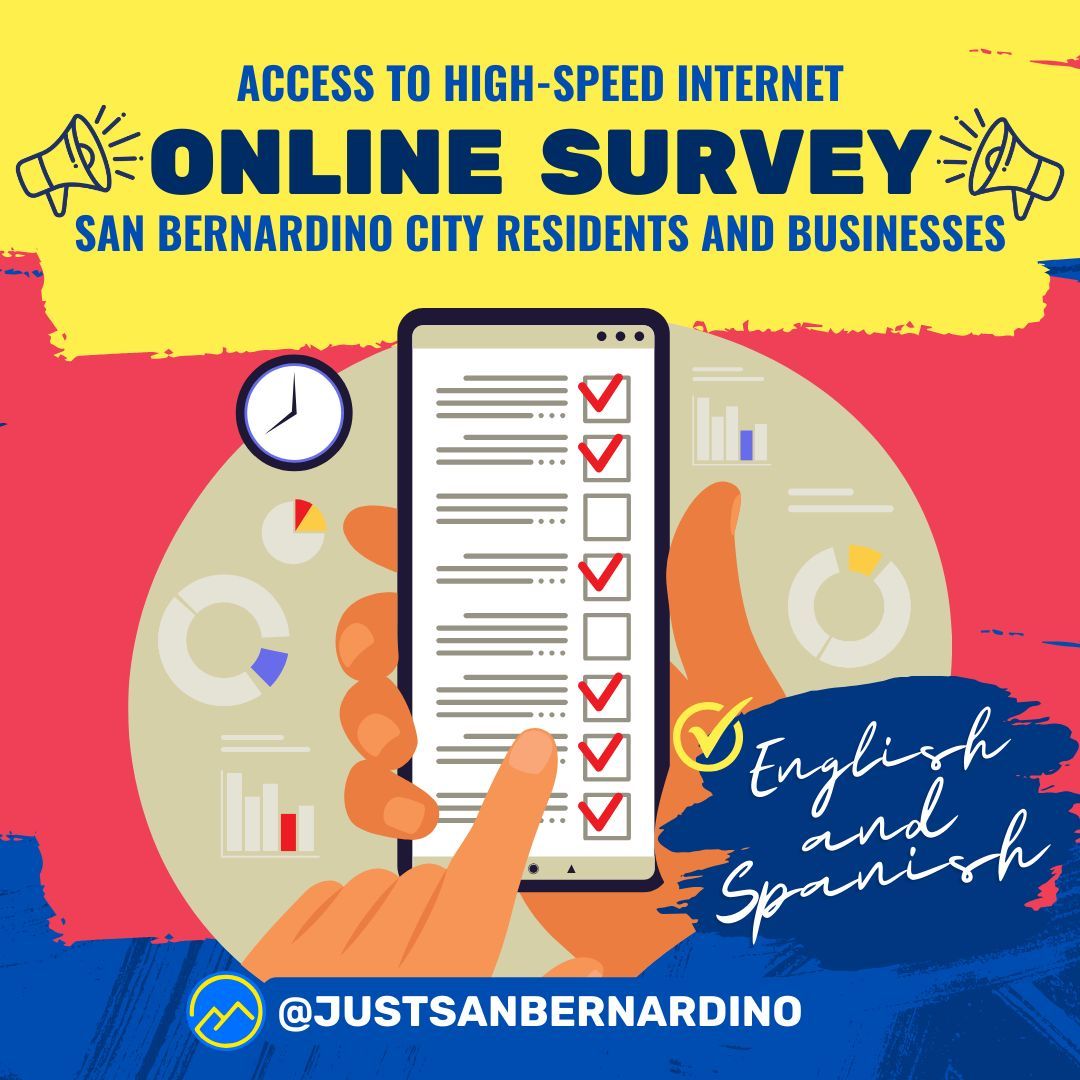 San Bernardino City is on a mission to ensure internet for all! 🌐 Your voice is crucial to our master plan, impacting education, business &amp; daily life. Share your internet experience via a survey.

English Survey
buff.ly/4a2DDSy 

Spanish Survey
buff.ly/3IIt2jl
