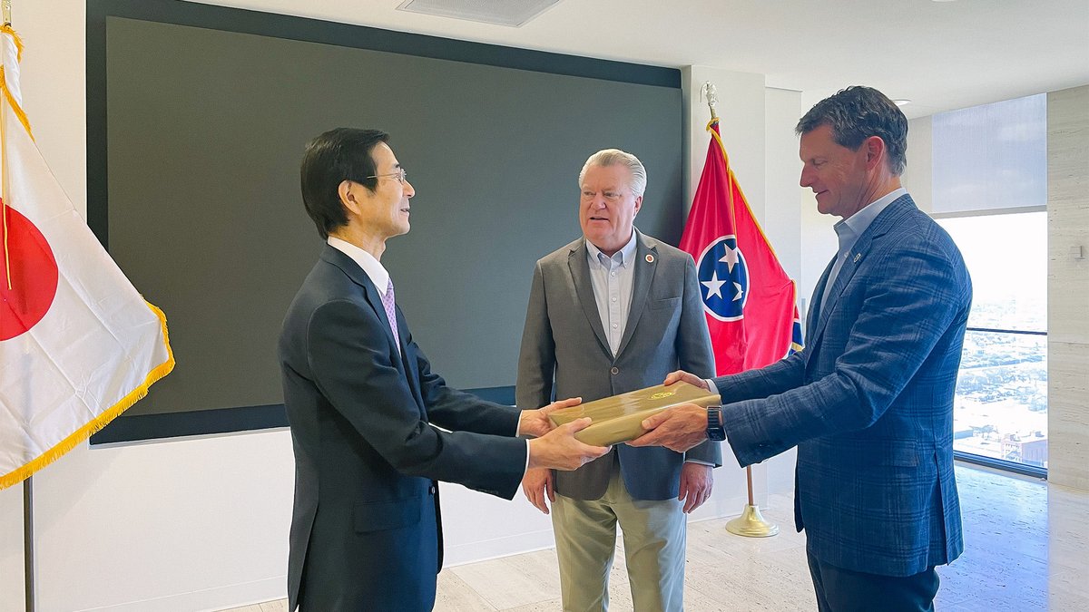 It was an honor to host Consul General of Japan Youichi Matsumoto one last time as he finishes his diplomatic assignment here in the U.S. Thank you, Consul General Matsumoto for your dedication to strengthening the ties between TN and Japan. Best wishes on your next chapter.