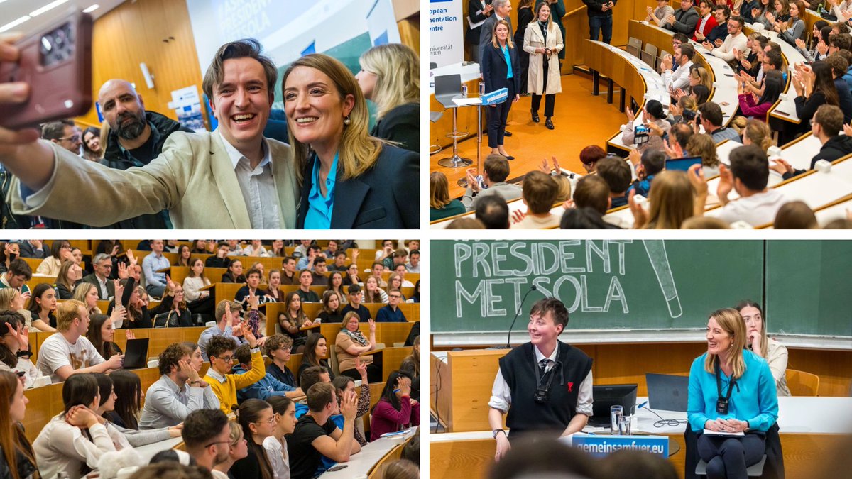 Touchdown in Austria and straight to @univienna to listen, discuss and speak about the power of Europe. Thank you to the hundreds of students and young people who joined us tonight, for your questions and for believing 🇪🇺🇦🇹