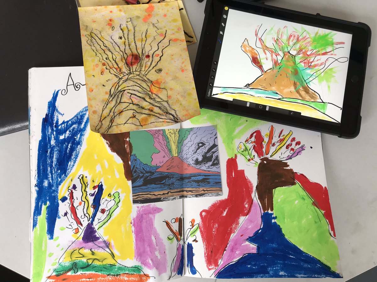 Year3 have been inspired by the vibrant volcano prints created by Andy Warhol. They have then used their sketchbooks and @Procreate @ProcreateEDU on the iPad to produce their own volcano inspired images. @theartcriminal @accessart @Artsmarkaward @PaulCarneyArts @MaryMyatt @NSEAD1