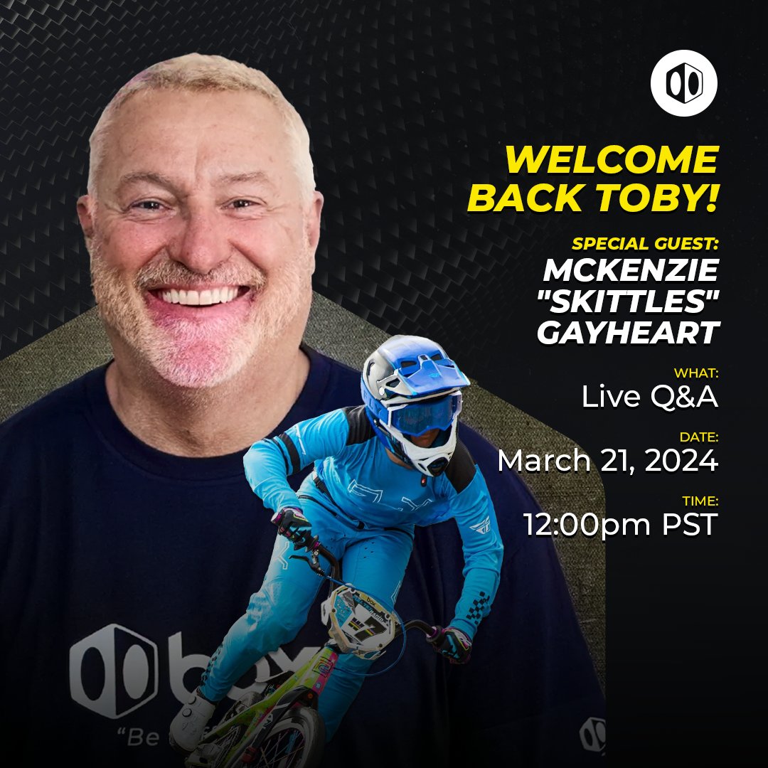 He's Back!!! Join Toby and Mckenzie Gayheart live on Instagram @12:00pm PST on Thursday. This is gonna be a good one🔥🔥 
.
.
.
#9isfine #boxmtb #mtbiking #mtbike #mountainbikelife #mountainbikers