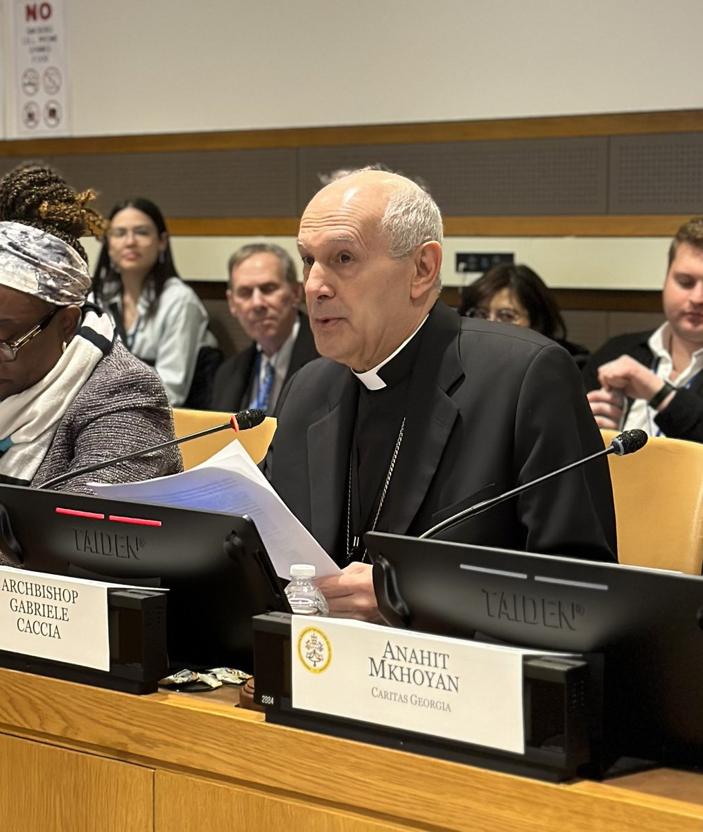 His Excellency Archbishop Caccia @HolySeeUN acknowledges the unique and profound gifts which women bring to leadership, while recognising that we still have work to do empower women all over the world. #CSW68 #CaritasForWomen #FragileContextsStrongWomen