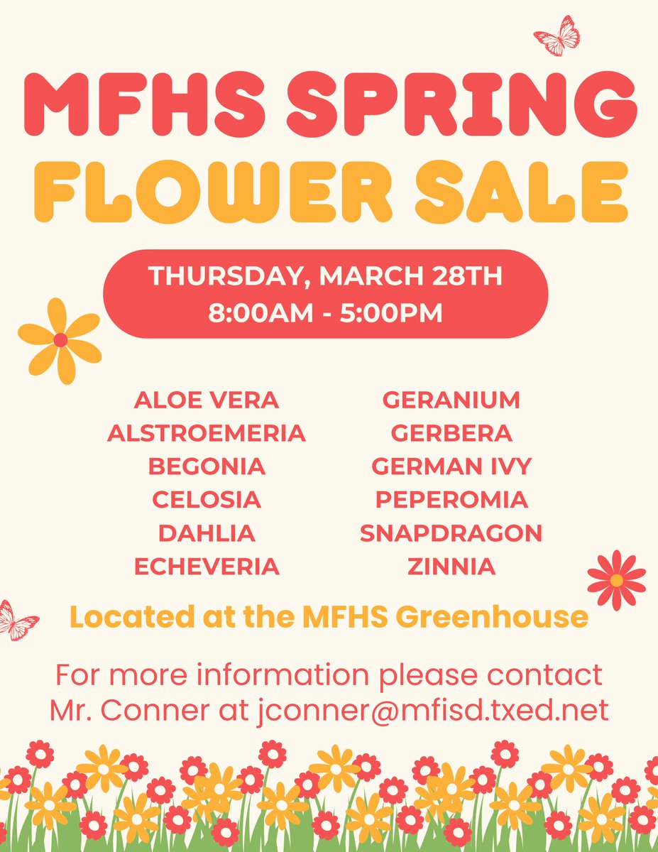 Come out to our Flower/Plant Sale !!!