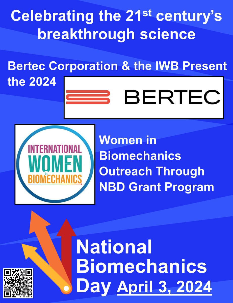 #NBD2024 Women in Biomechanics Outreach Through NBD Grant Program. We funded 7 grants supporting women in #Biomechanics. We thank Bertec, Inc and the International Women in Biomechanics association for sponsoring the program. @BertecHQ @IntWomenBiomech @NIH @ISBiomechanics