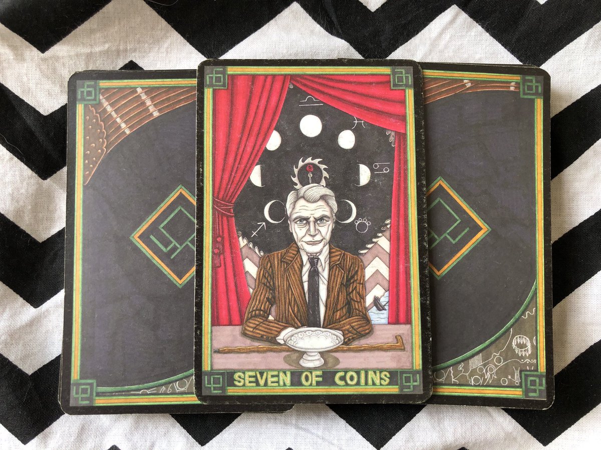 Seven of Coins aka Andrew. Are you where you thought you’d be at this stage of the proceedings? Are the stars aligned? If not, it’s time to reset your course and even set a new destination once you have considered your options.#TwinPeaks