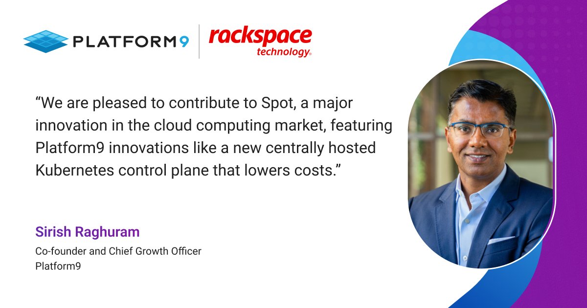 Recognizing the need for more flexible and cost efficient #cloudinfrastructure solutions, @Rackspace and @Platform9Sys have come together to innovate and present SPOT - a groundbreaking platform that revolutionizes how cloud infrastructure is accessed and priced. Read more: