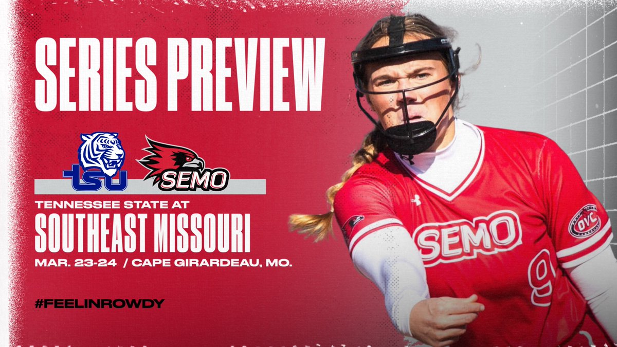 Southeast Missouri, which has won five of its last seven games, hosts Co-Ohio Valley Conference leader Tennessee State this weekend. Series starts with a 12 p.m., CT doubleheader Saturday.
Preview: tinyurl.com/9wfdvbk4